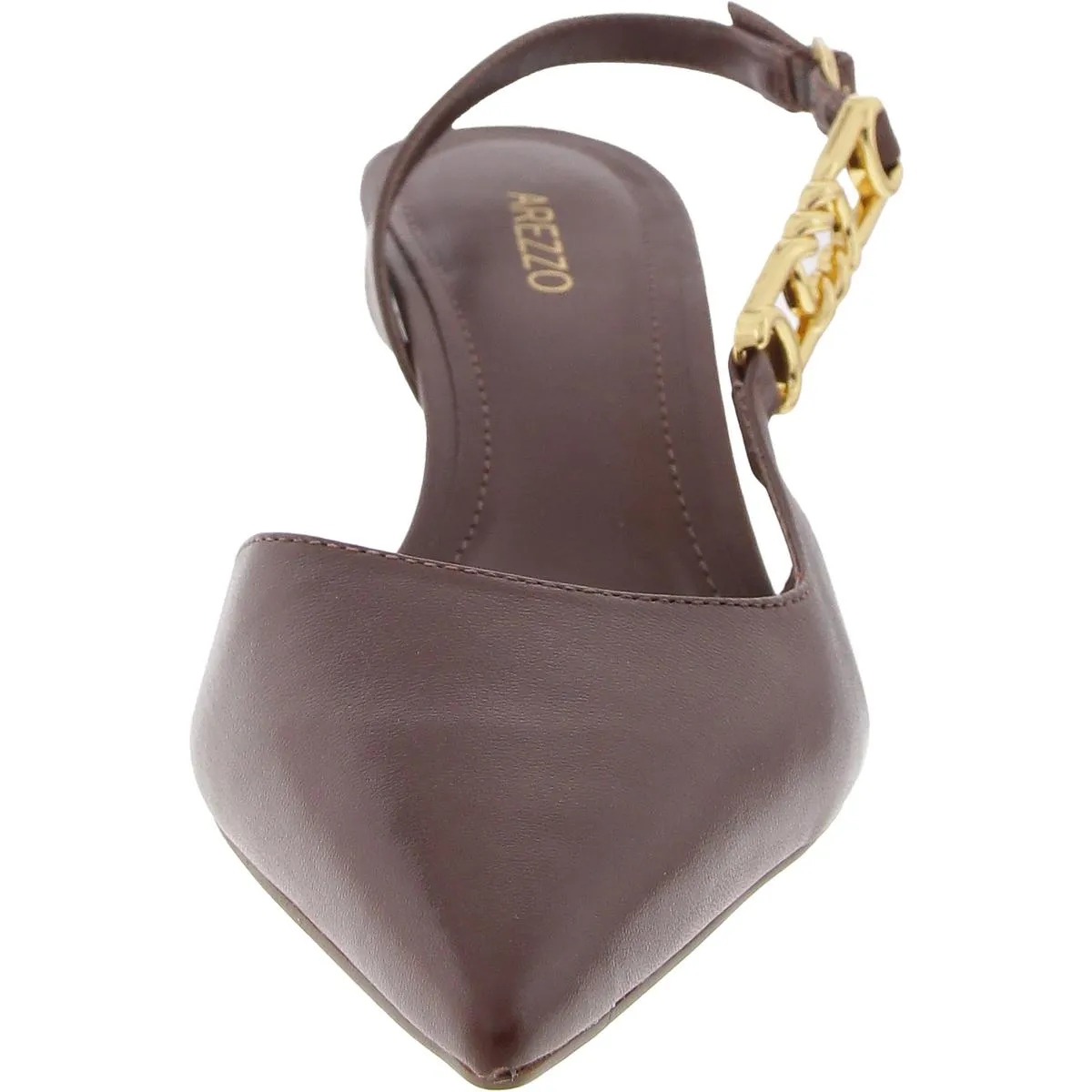 Faye Womens Leather Embellished Slingback Heels