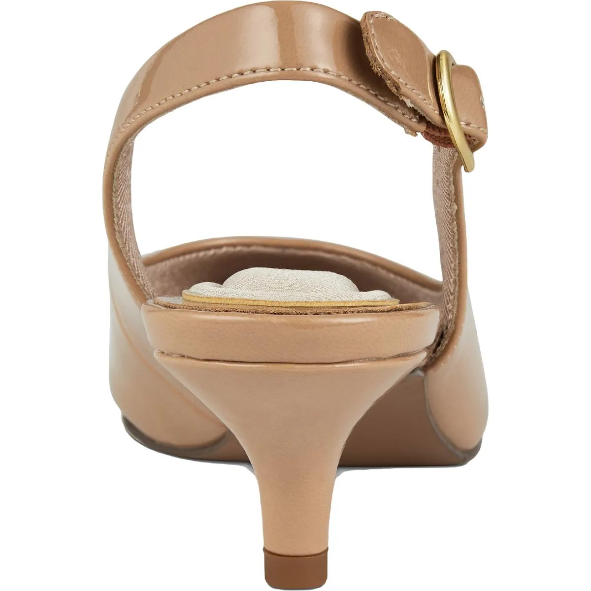 Faye Womens Patent Pointed Toe Kitten Heels