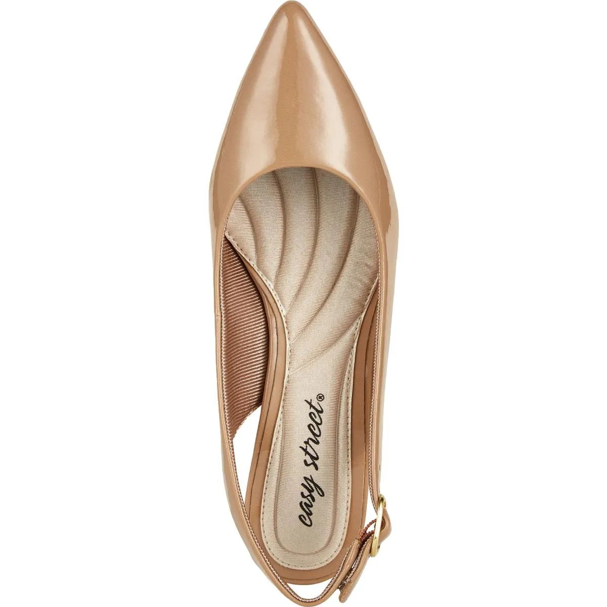 Faye Womens Patent Pointed Toe Kitten Heels