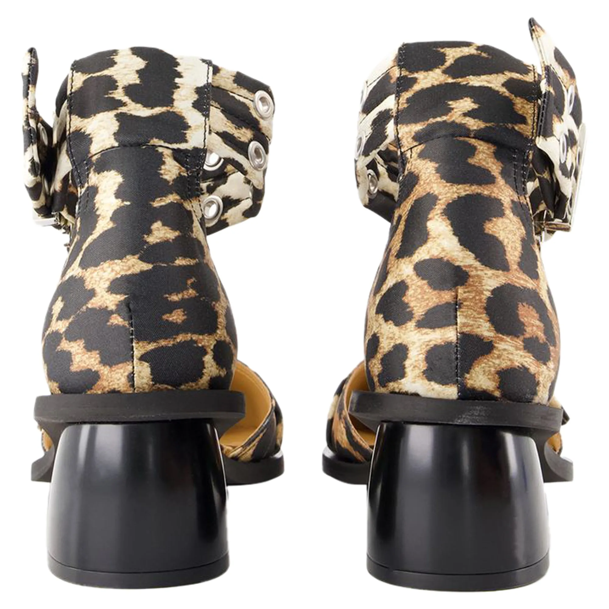 Feminine Open Cut Pumps - Ganni - Synthetic - Printed