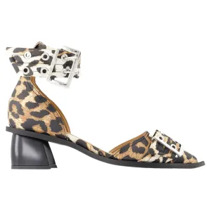 Feminine Open Cut Pumps - Ganni - Synthetic - Printed