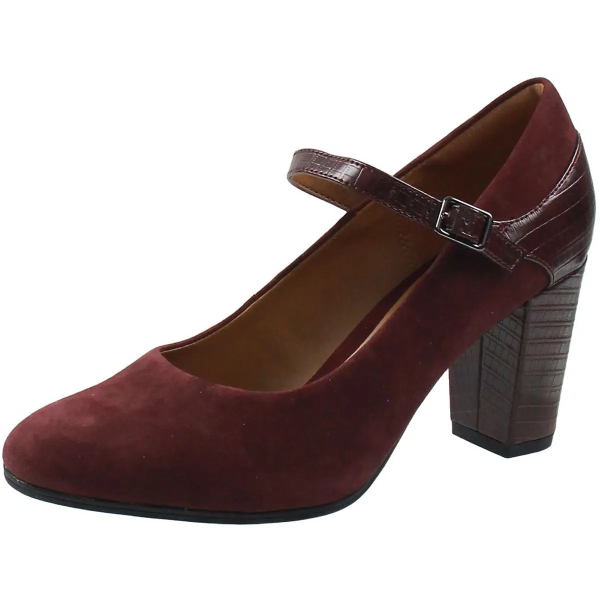 Femme Womens Buckle Manmade Mary Jane Heels
