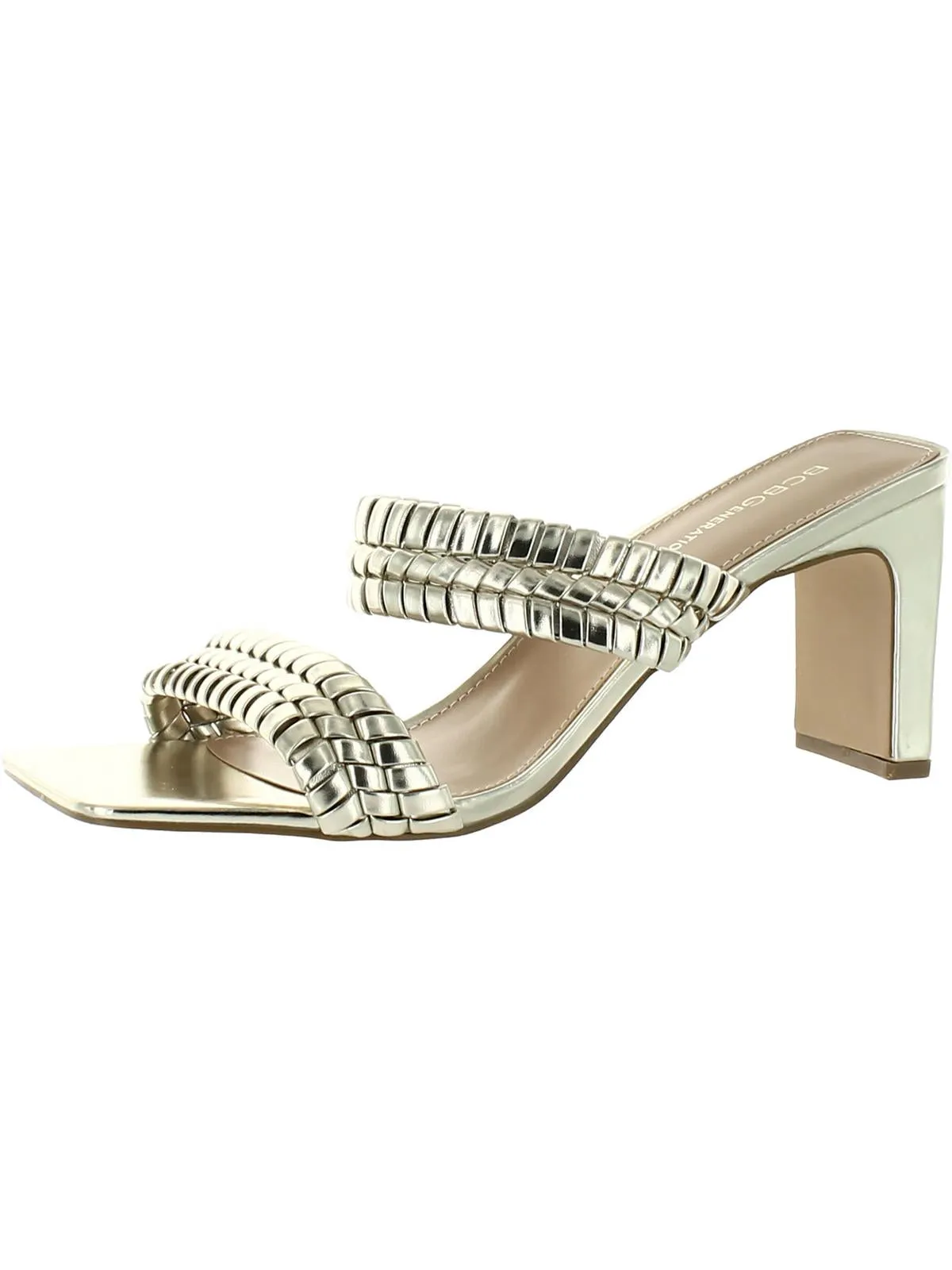 Fenda Womens Faux Leather Strappy Block Heels