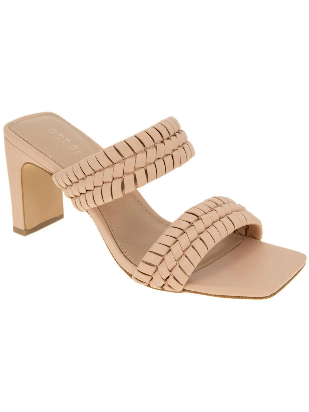 Fenda Womens Faux Leather Strappy Block Heels