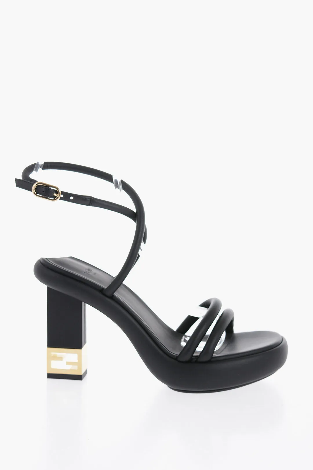 Fendi Logoed Heel Leather Sandals 10Cm