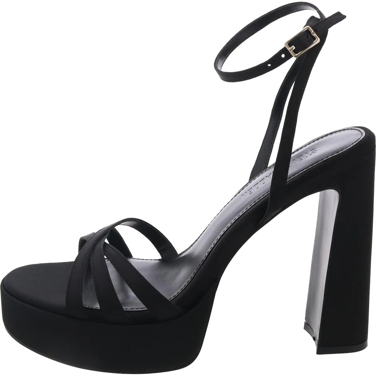 Fleet Womens Strappy Satin Platform Heels