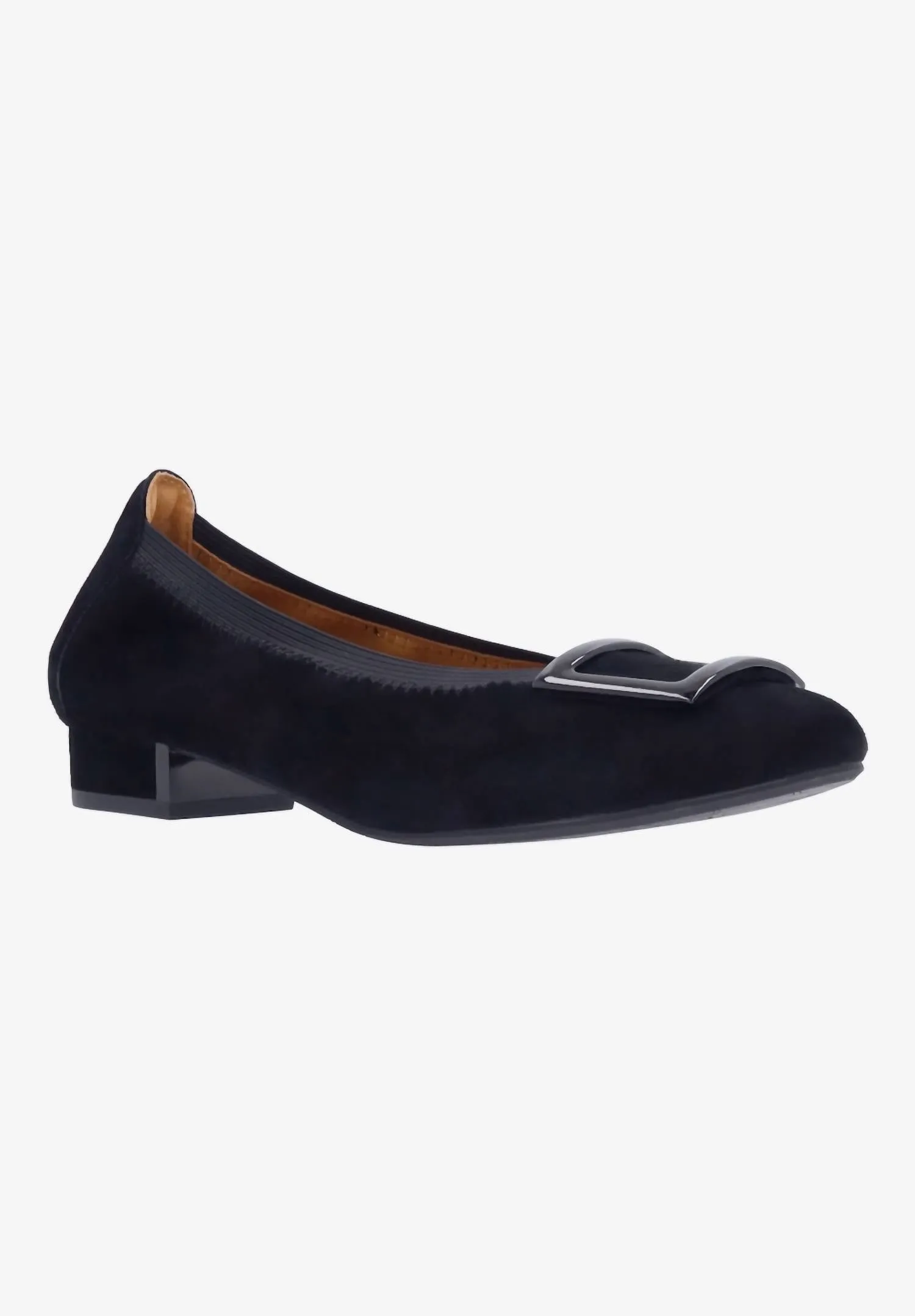 Floella Buckle Pump In Black Kid Suede