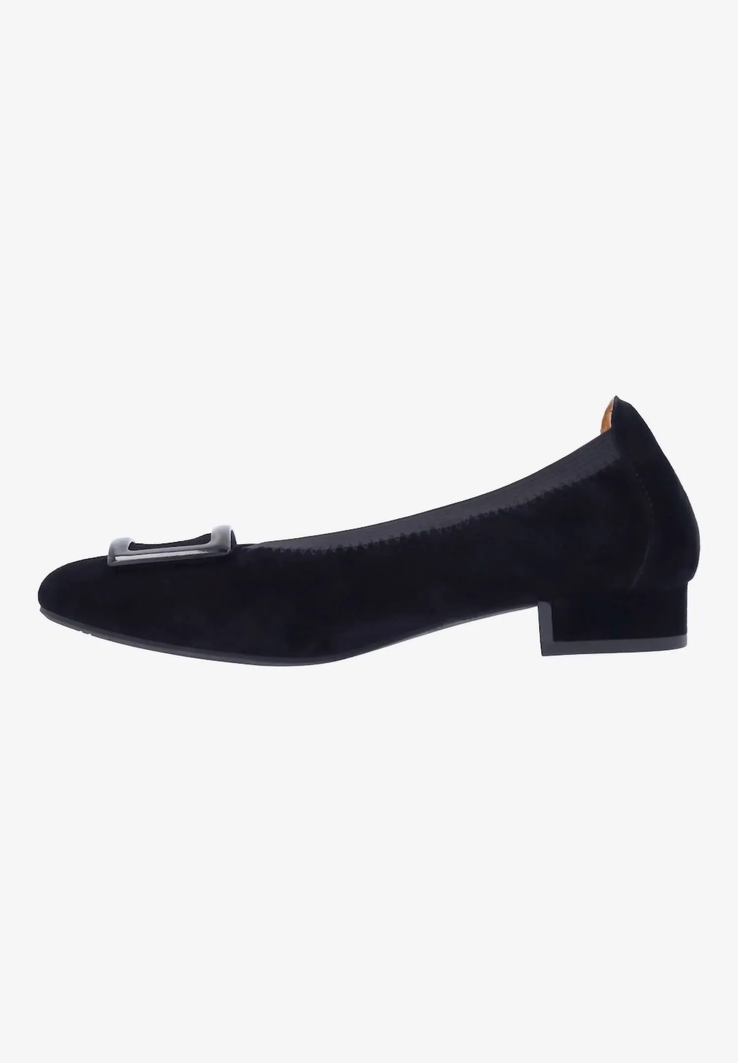 Floella Buckle Pump In Black Kid Suede