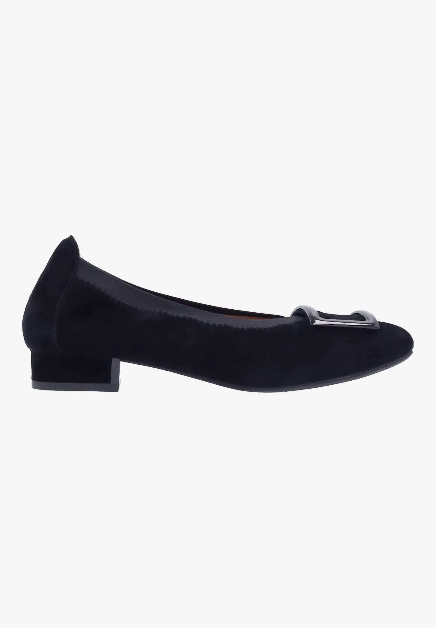 Floella Buckle Pump In Black Kid Suede