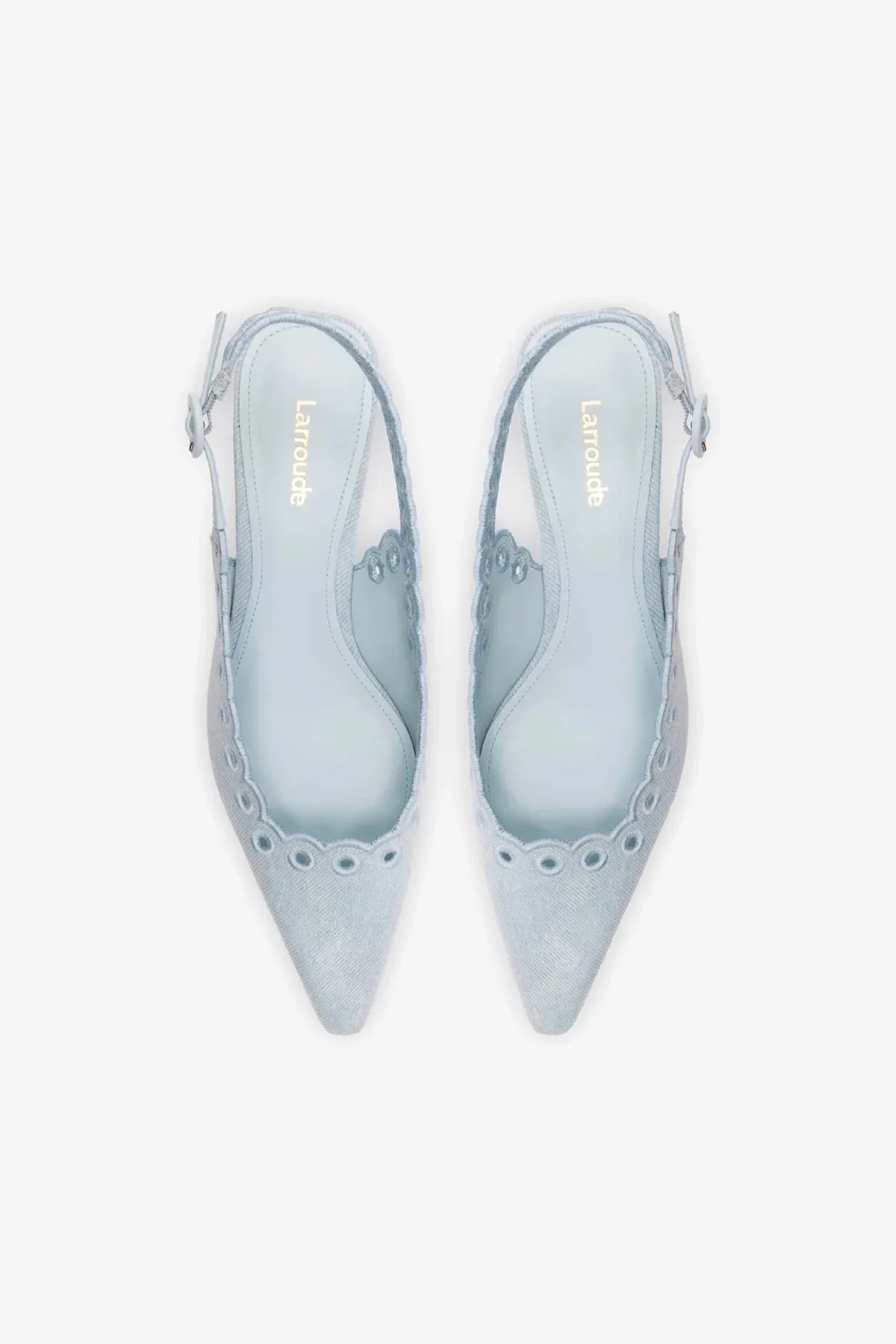 Florence Broderie Pump In Maya Denim