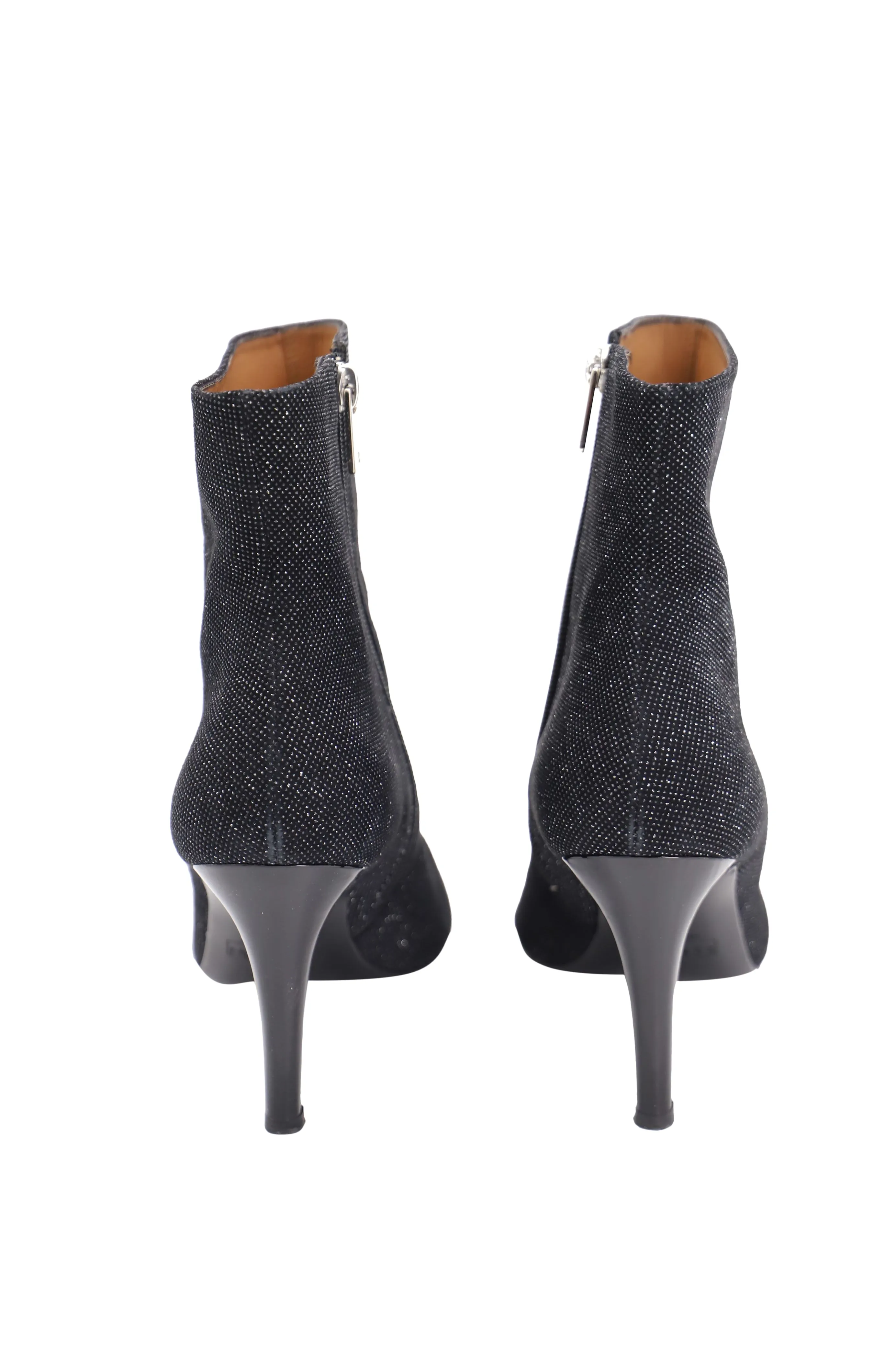 Fratelli Rossetti Metallic Open Toe Pointed Boots in Black Leather