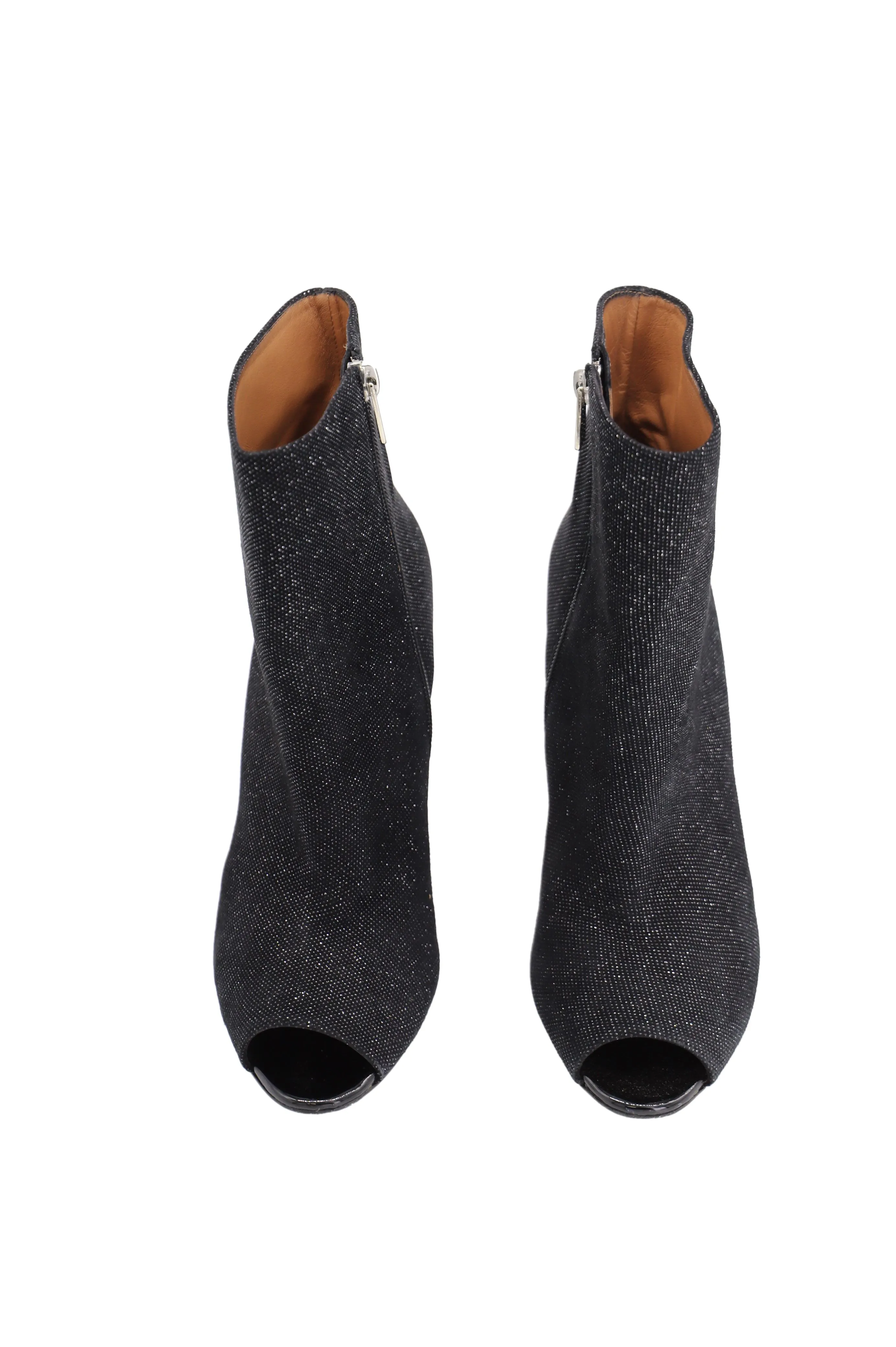 Fratelli Rossetti Metallic Open Toe Pointed Boots in Black Leather