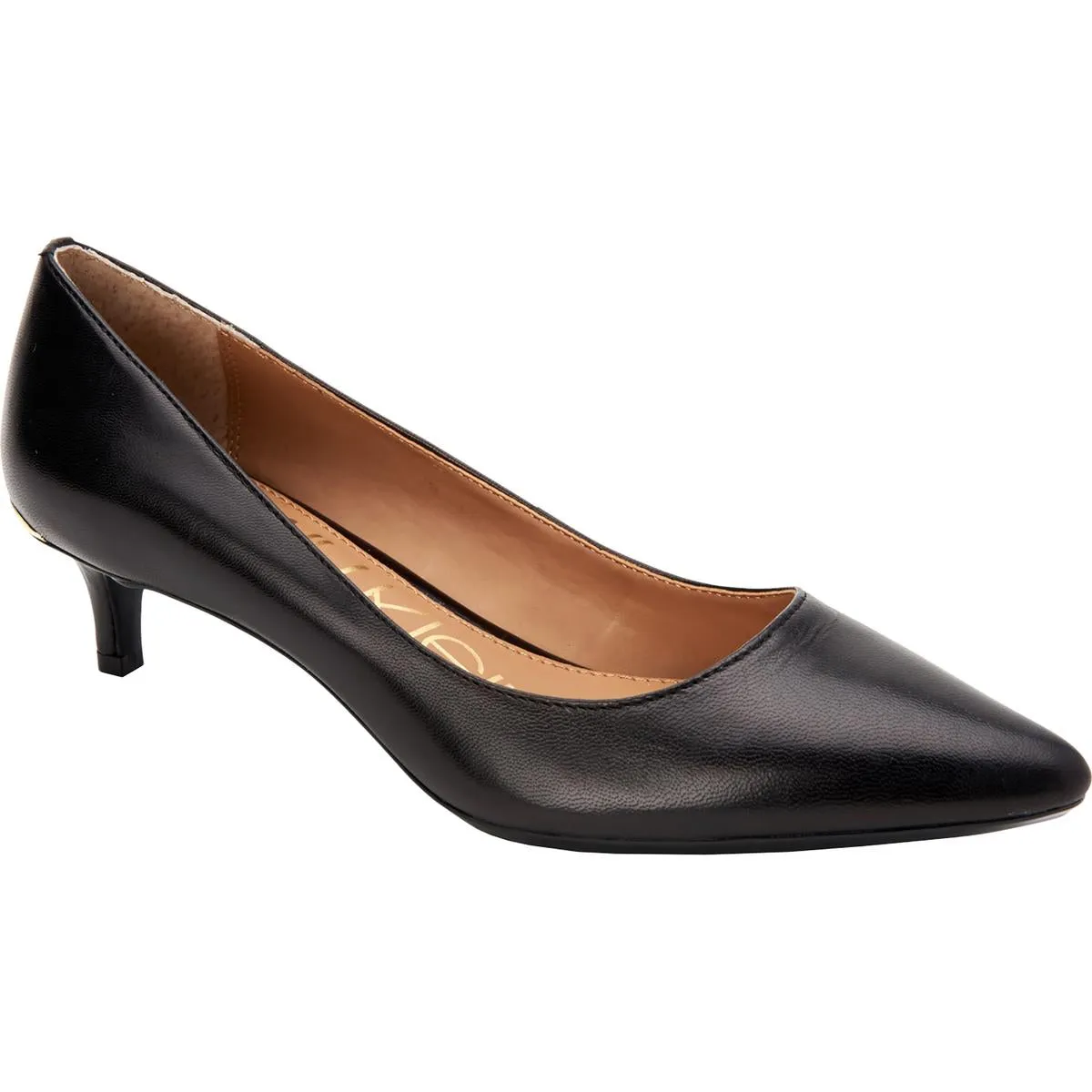 Gabrianna Womens Leather Kitten Heel Dress Pumps