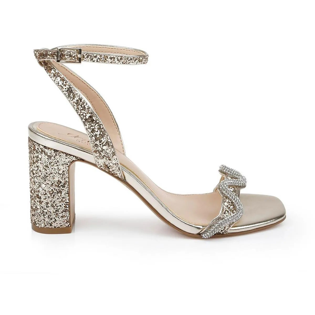 GEM Womens Jeweled Manmade Ankle Strap