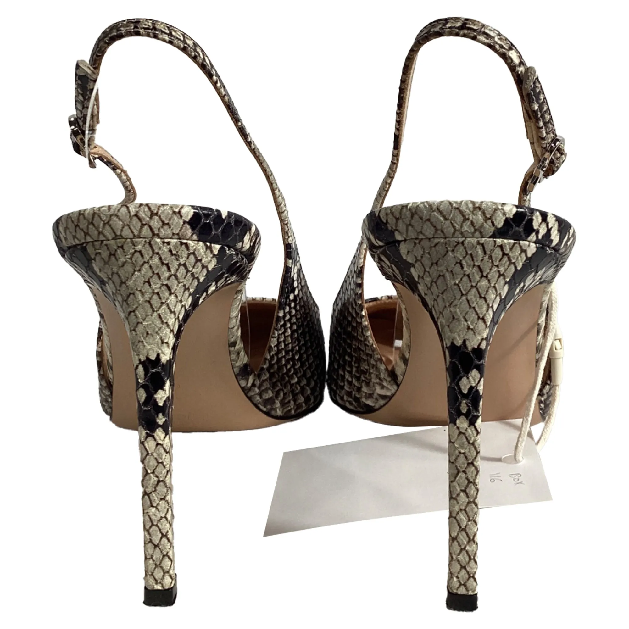 Gianvito Rossi Christina Snake Embossed Square Toe Pumps in Animal Print Leather