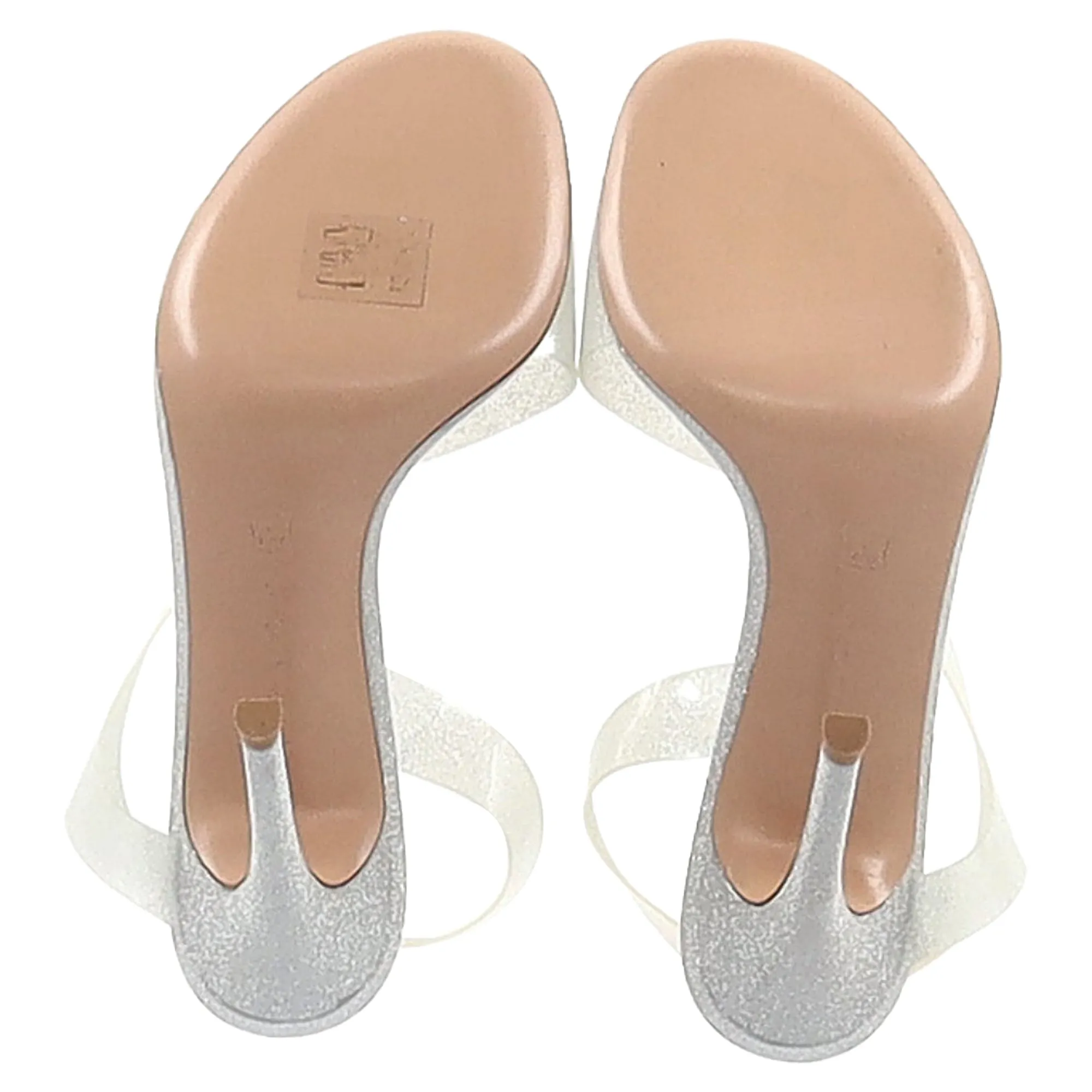 Gianvito Rossi Metropolis Sandal Heels in Silver Polyurethane