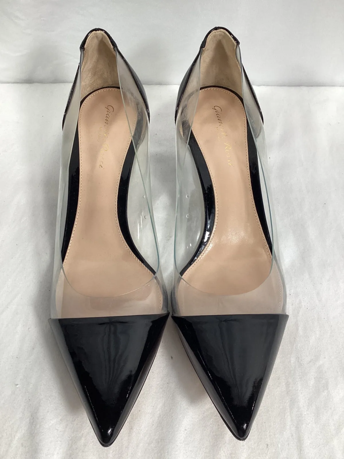 Gianvito Rossi Plexi 55 PVC Pumps in Black Patent Leather