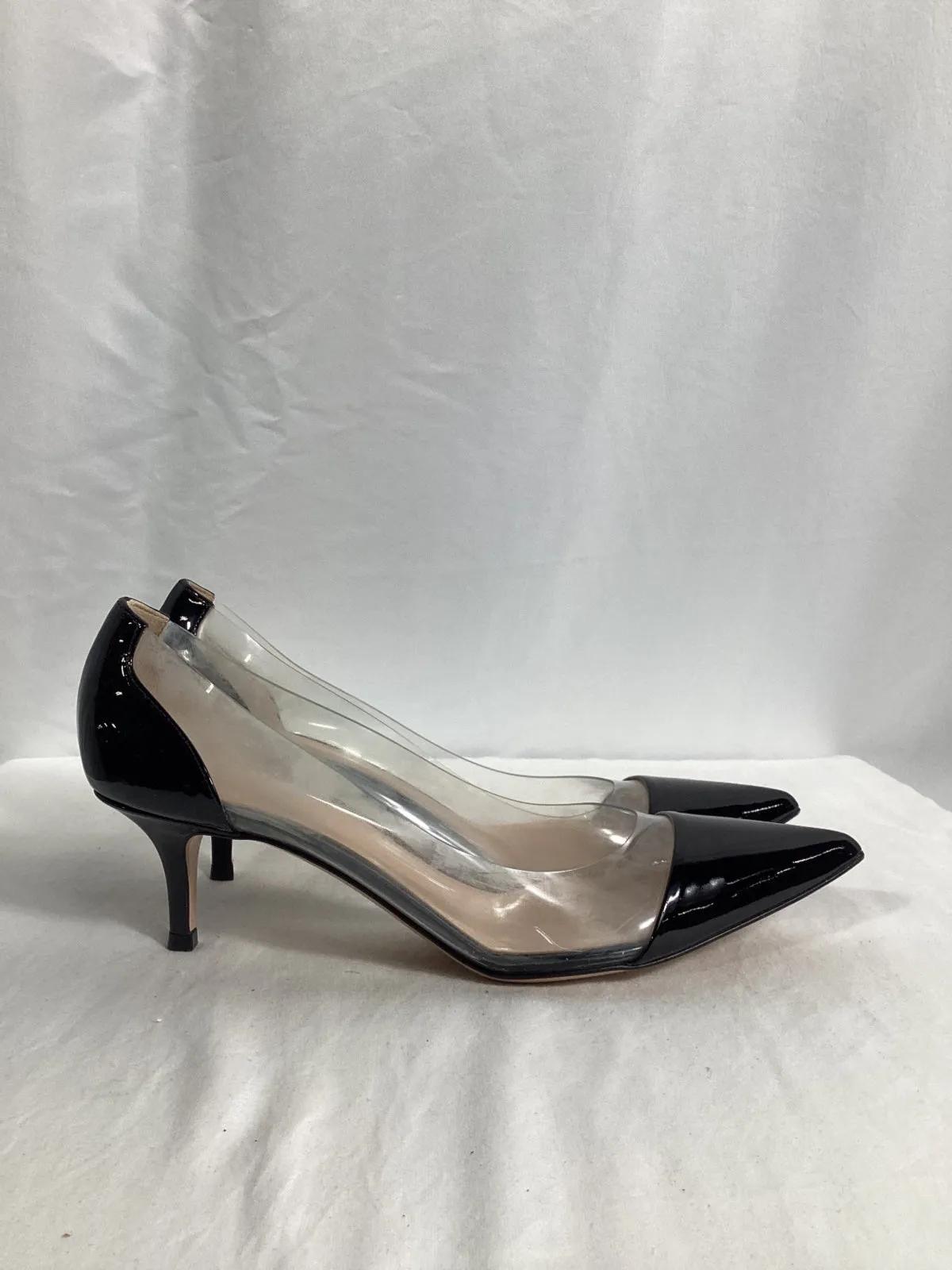 Gianvito Rossi Plexi 55 PVC Pumps in Black Patent Leather
