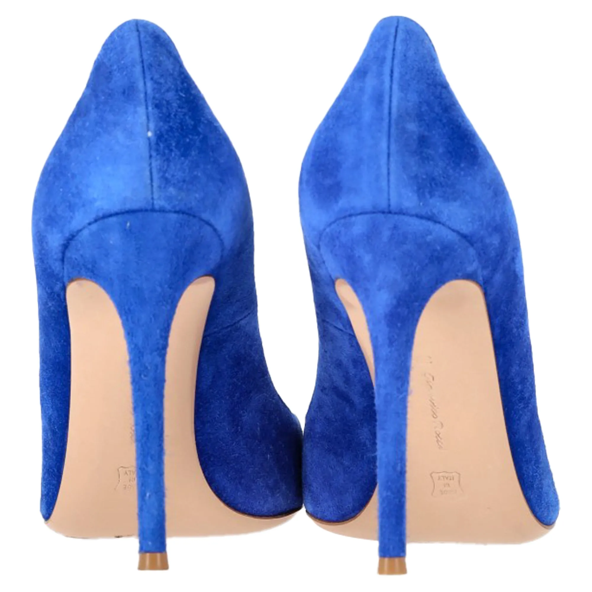 Gianvito Rossi Pointed Toe Pumps in Blue Suede