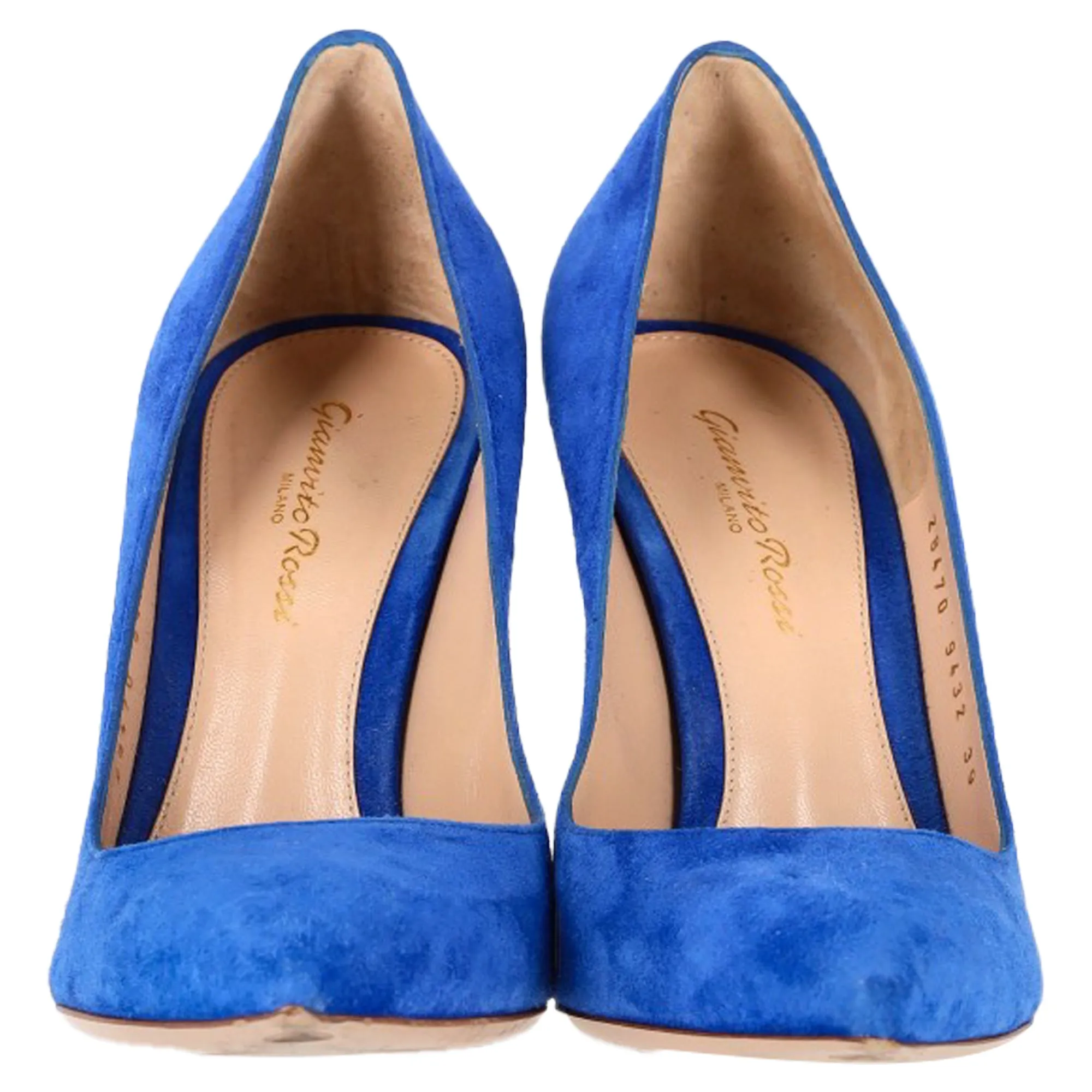 Gianvito Rossi Pointed Toe Pumps in Blue Suede