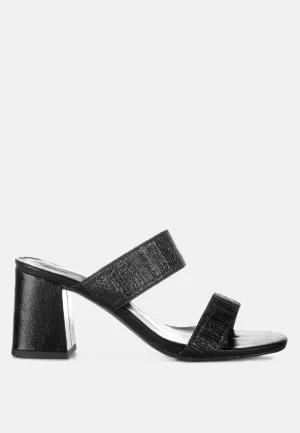 giblet metallic slip on block heels