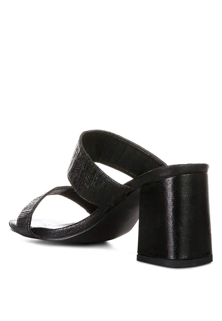 giblet metallic slip on block heels