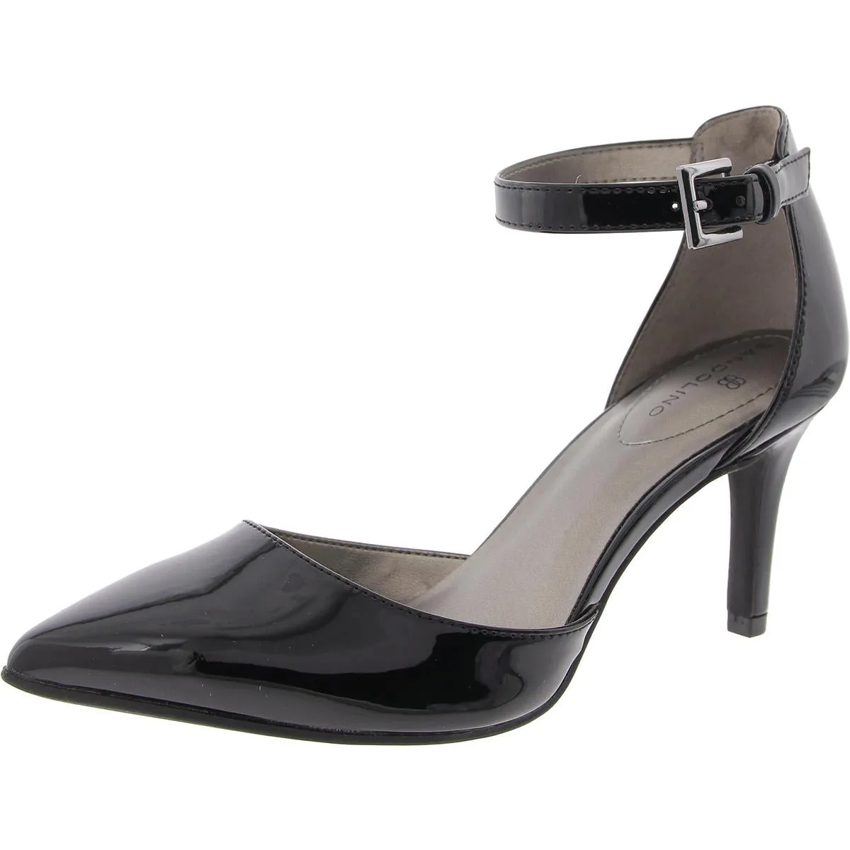 Ginata Womens Patent Leather Ankle Strap Pumps