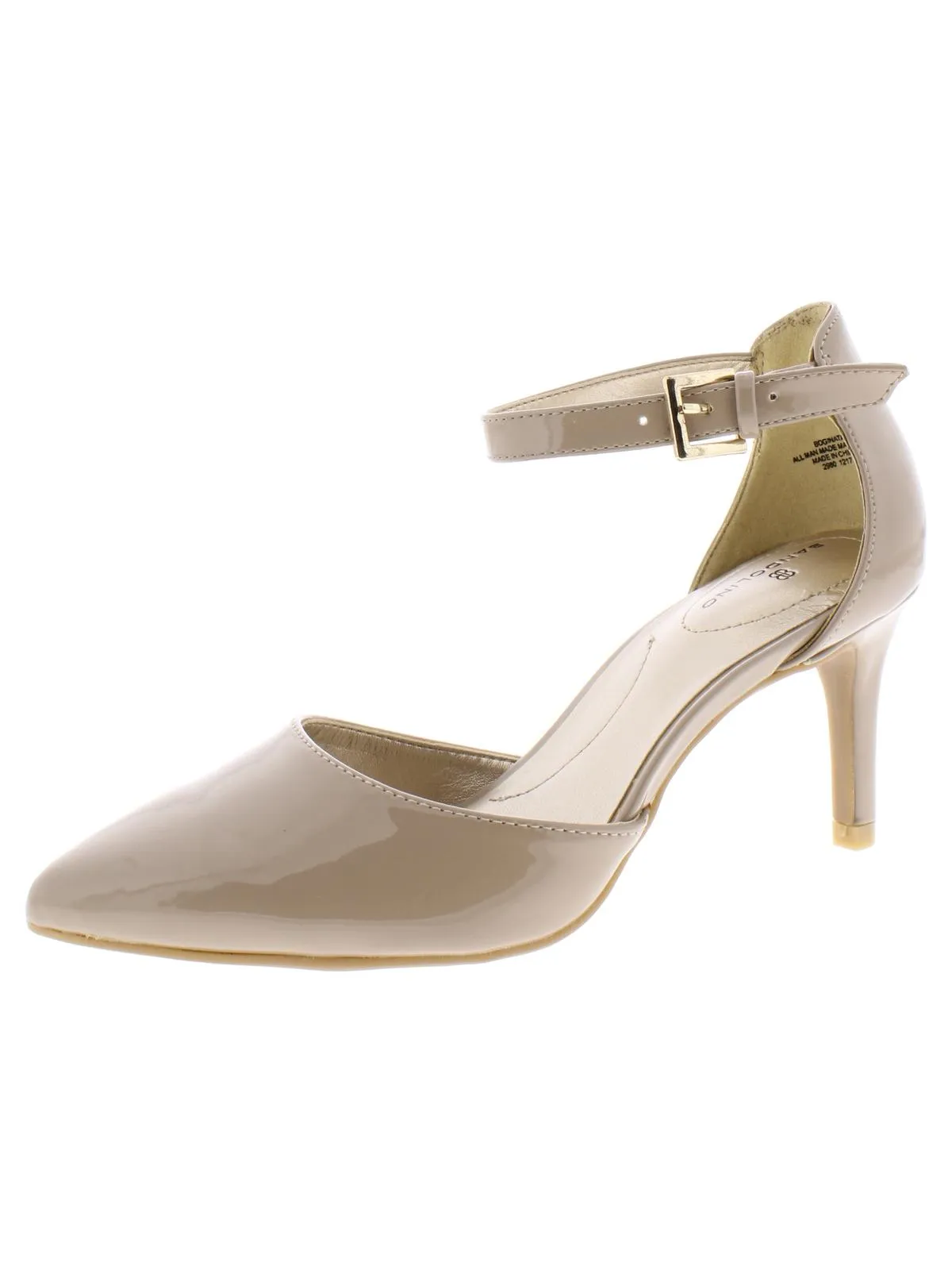 Ginata Womens Patent Leather Ankle Strap Pumps