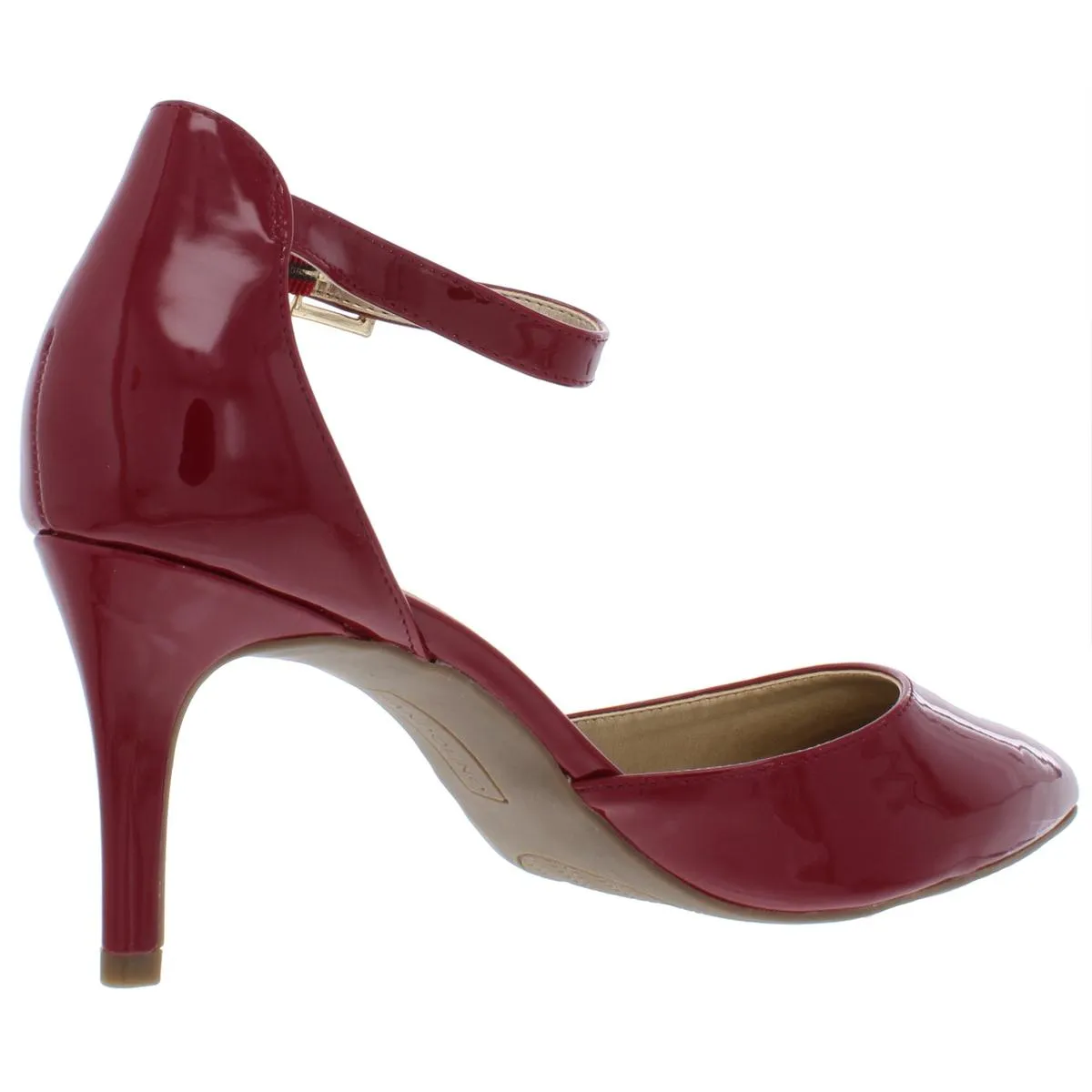 Ginata Womens Patent Leather Ankle Strap Pumps