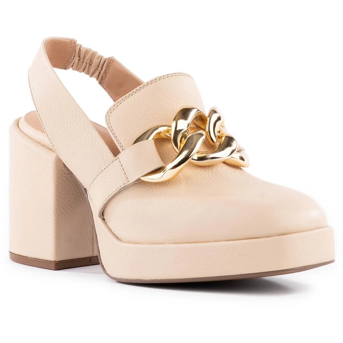 Girls Best Friend Womens Chain Leather Platform Heels