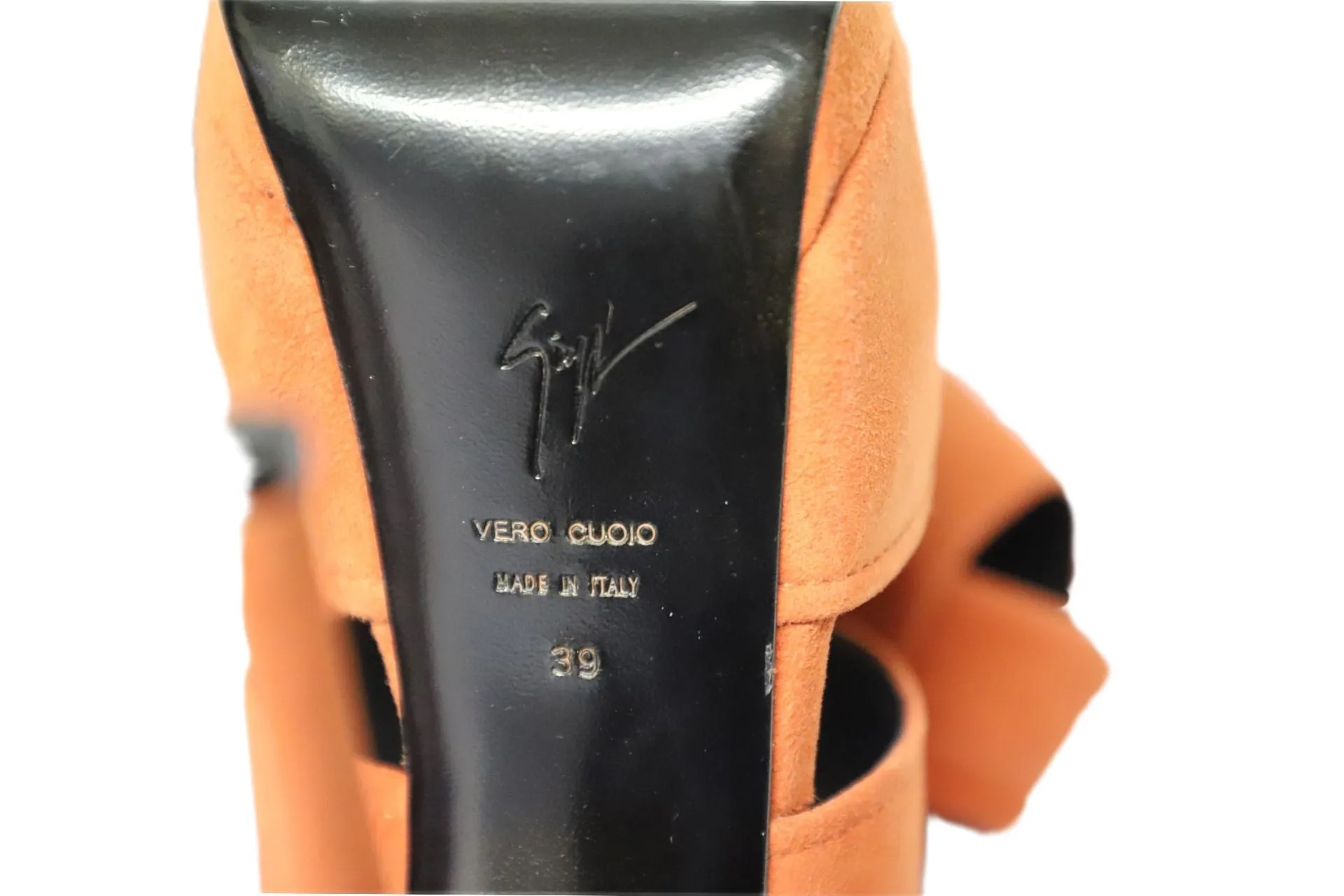 Giuseppe Zanotti Sharon 105 Heels in Orange Suede