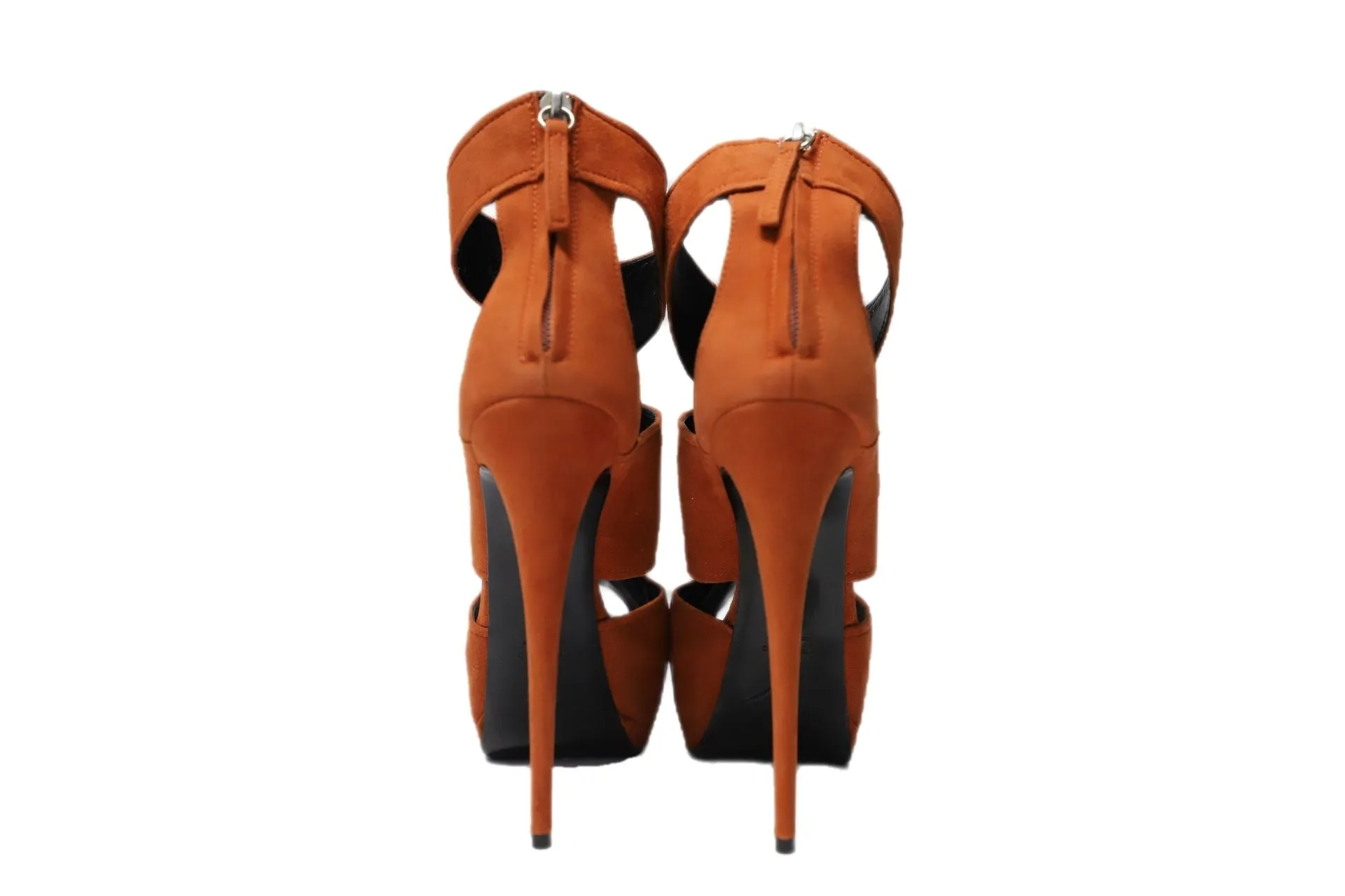Giuseppe Zanotti Sharon 105 Heels in Orange Suede