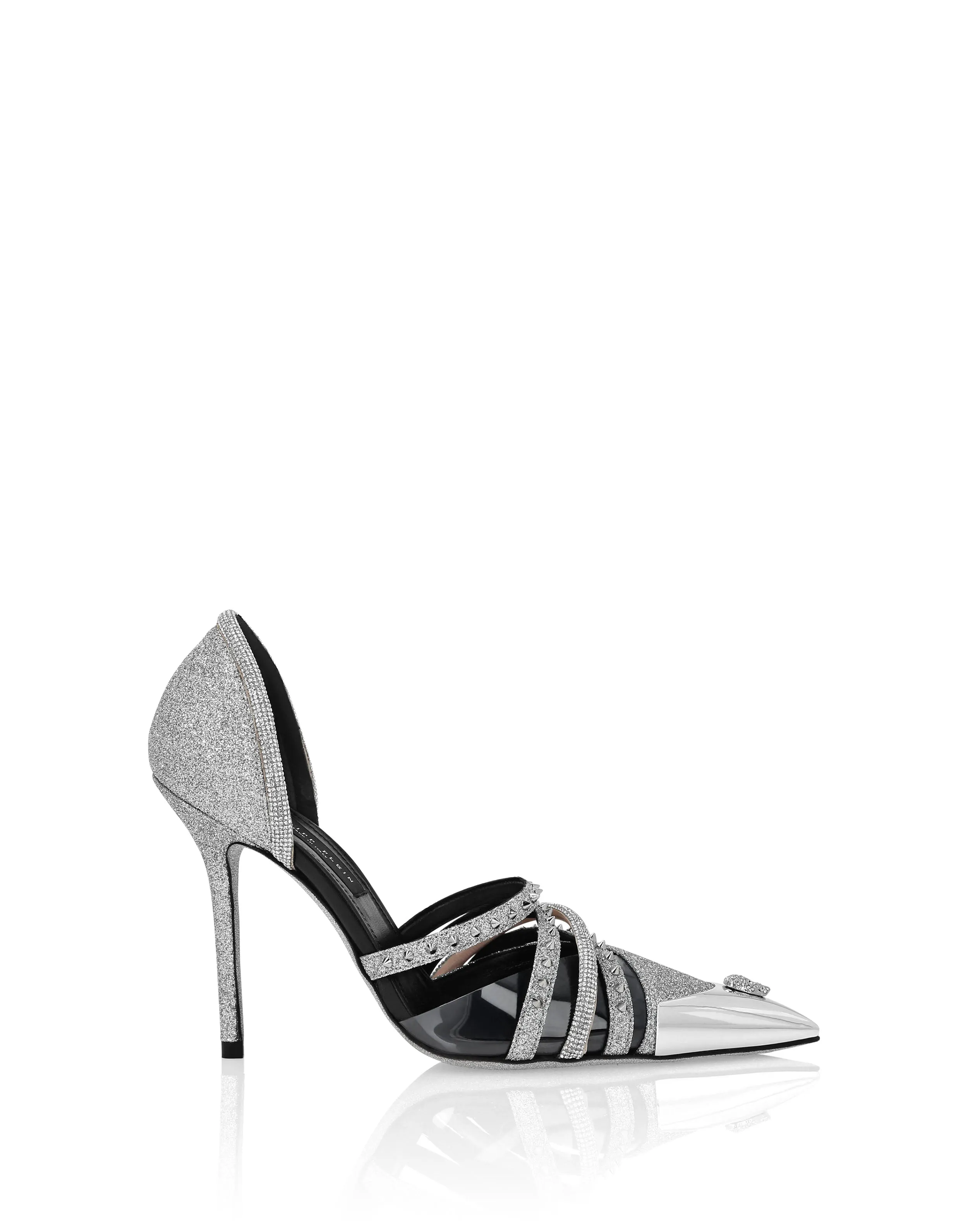 Glitter &amp; Suede Decollete Pumps