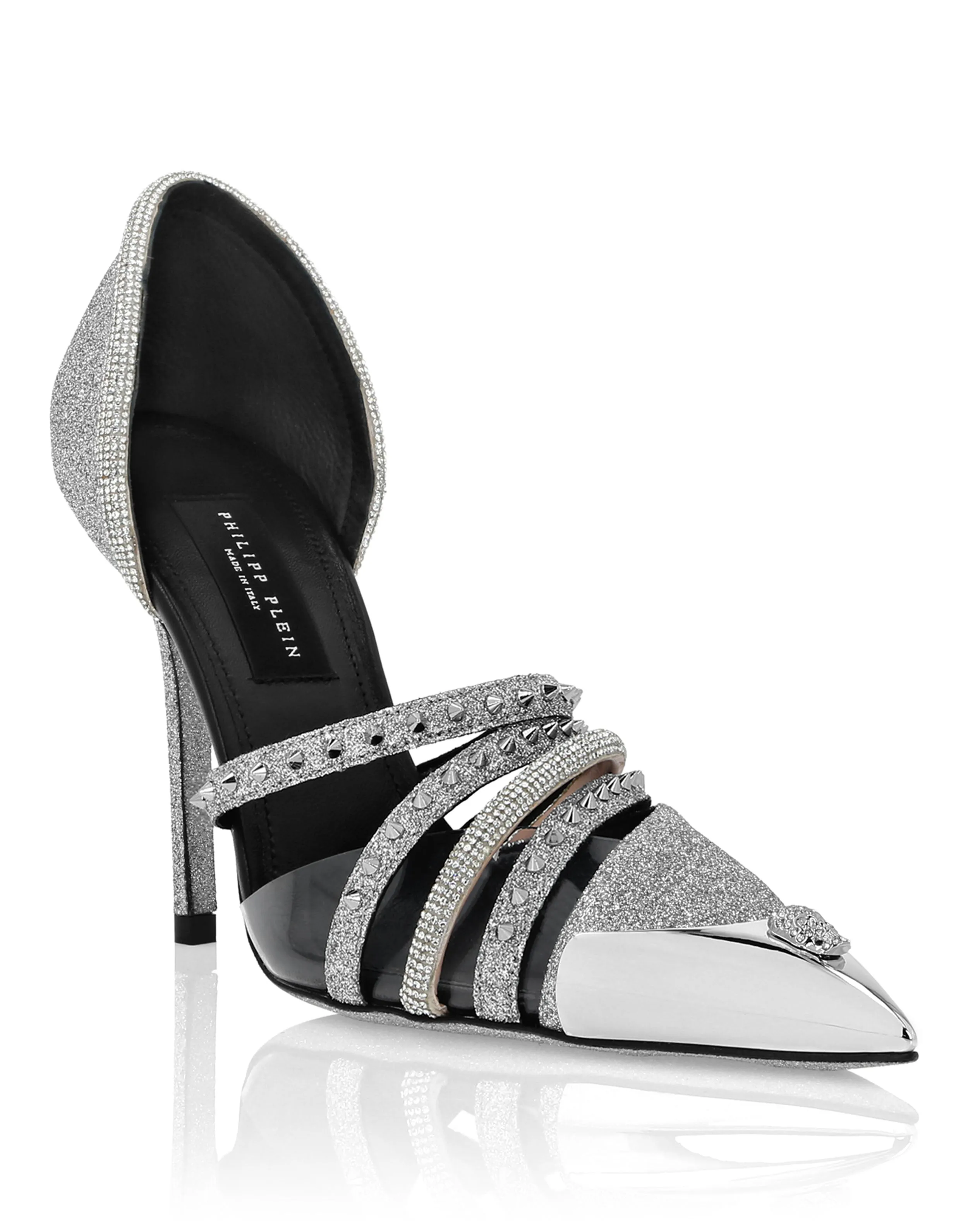 Glitter &amp; Suede Decollete Pumps