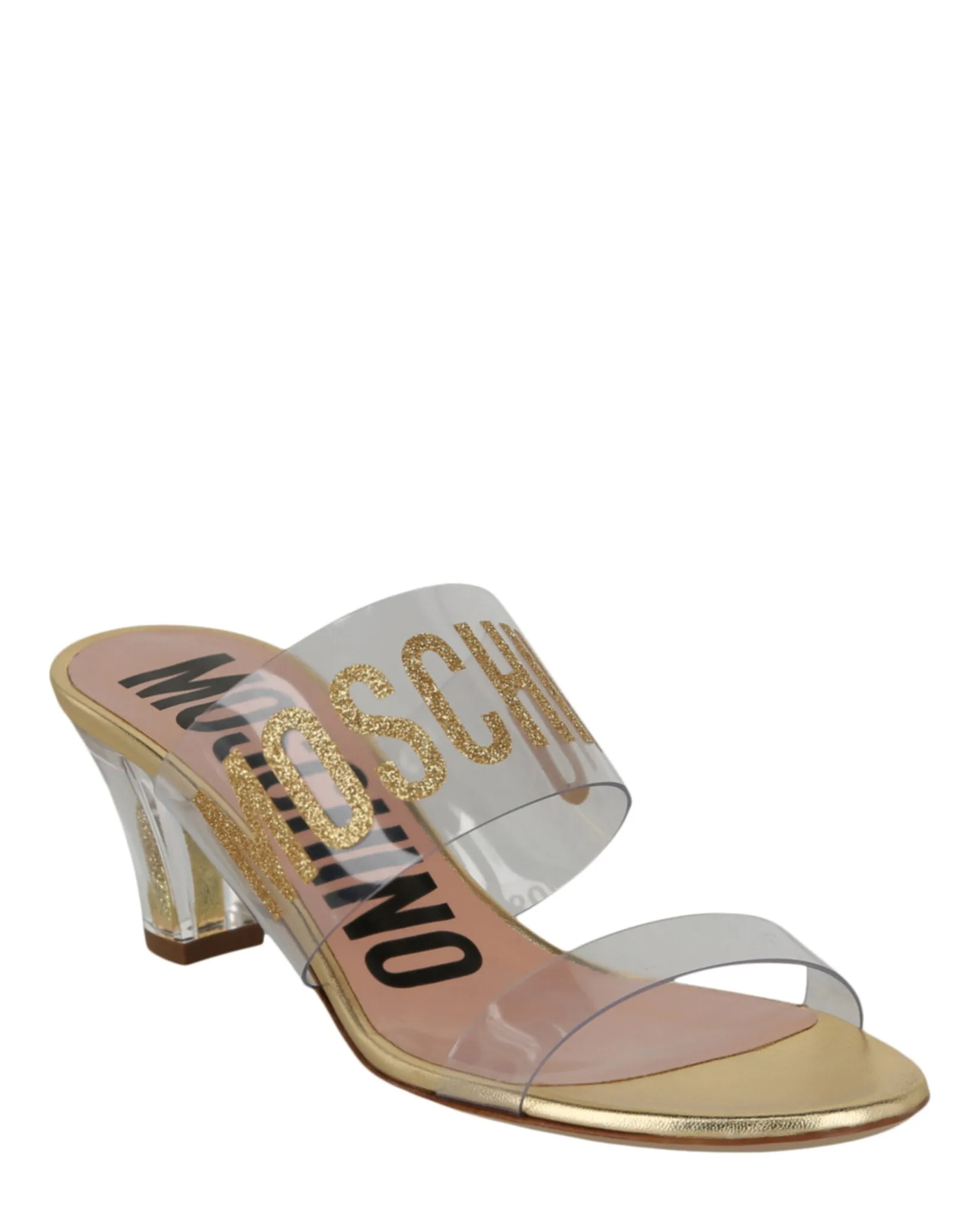 Glitter Logo Heel Sandals