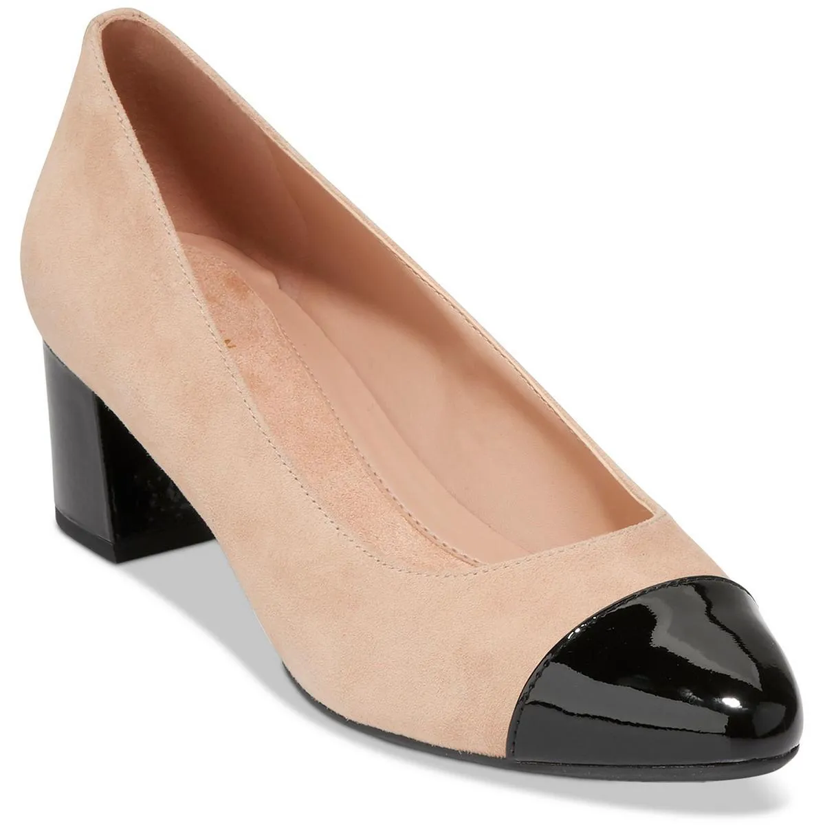 go to Womens Toe Cap Manmade Block Heels