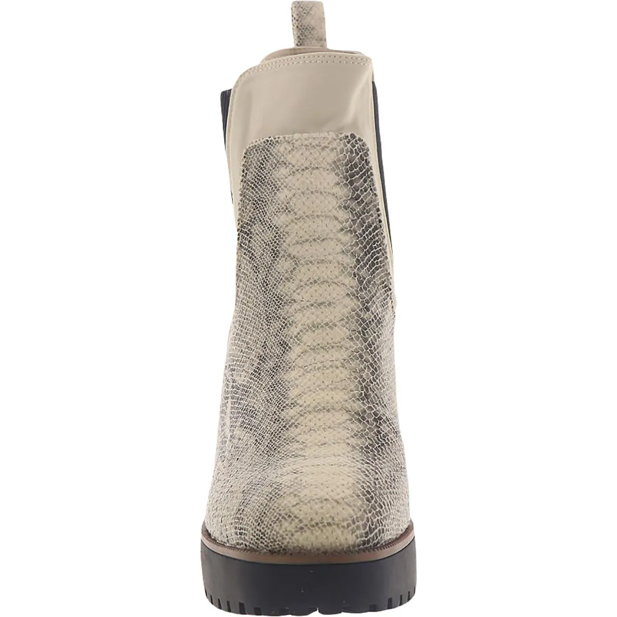 Good Day Womens Lace/Snake Slip On Platform Heels