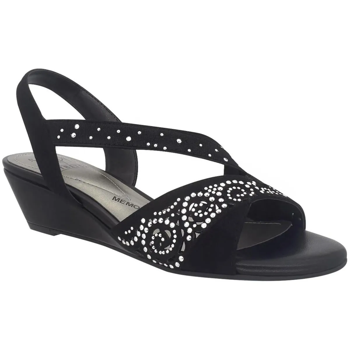 GRACE  Womens Jeweled Manmade Wedge Heels
