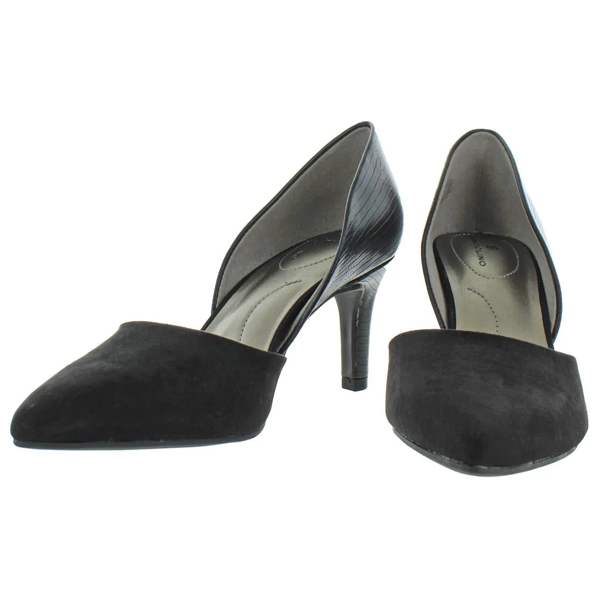 Grenow Womens Faux Suede Pointed Toe Dress Heels