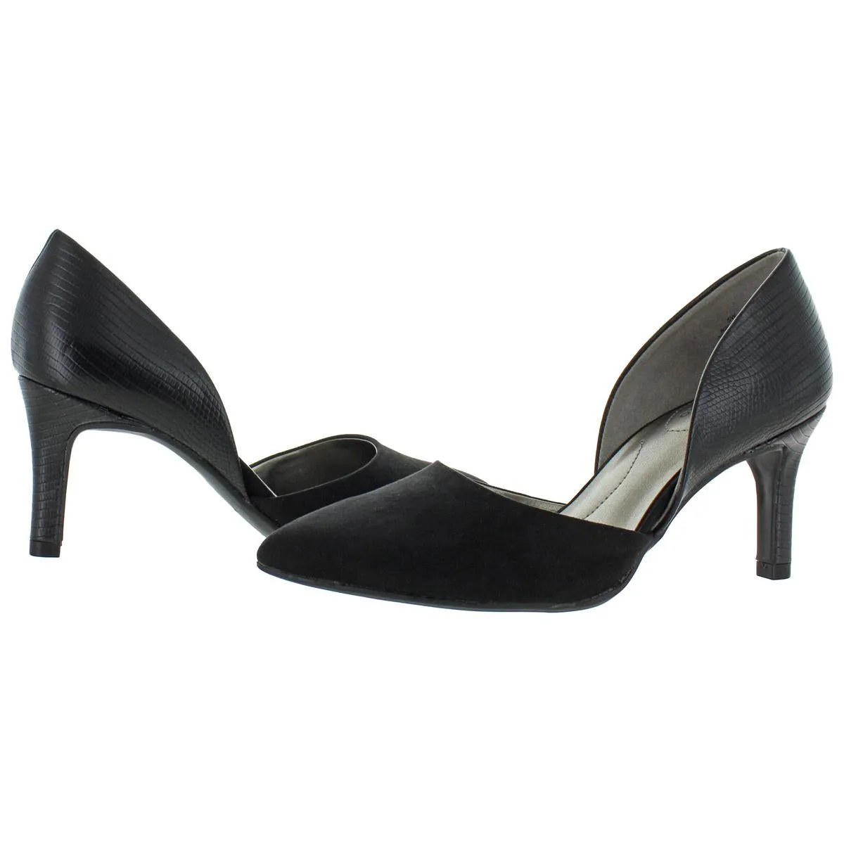 Grenow Womens Faux Suede Pointed Toe Dress Heels