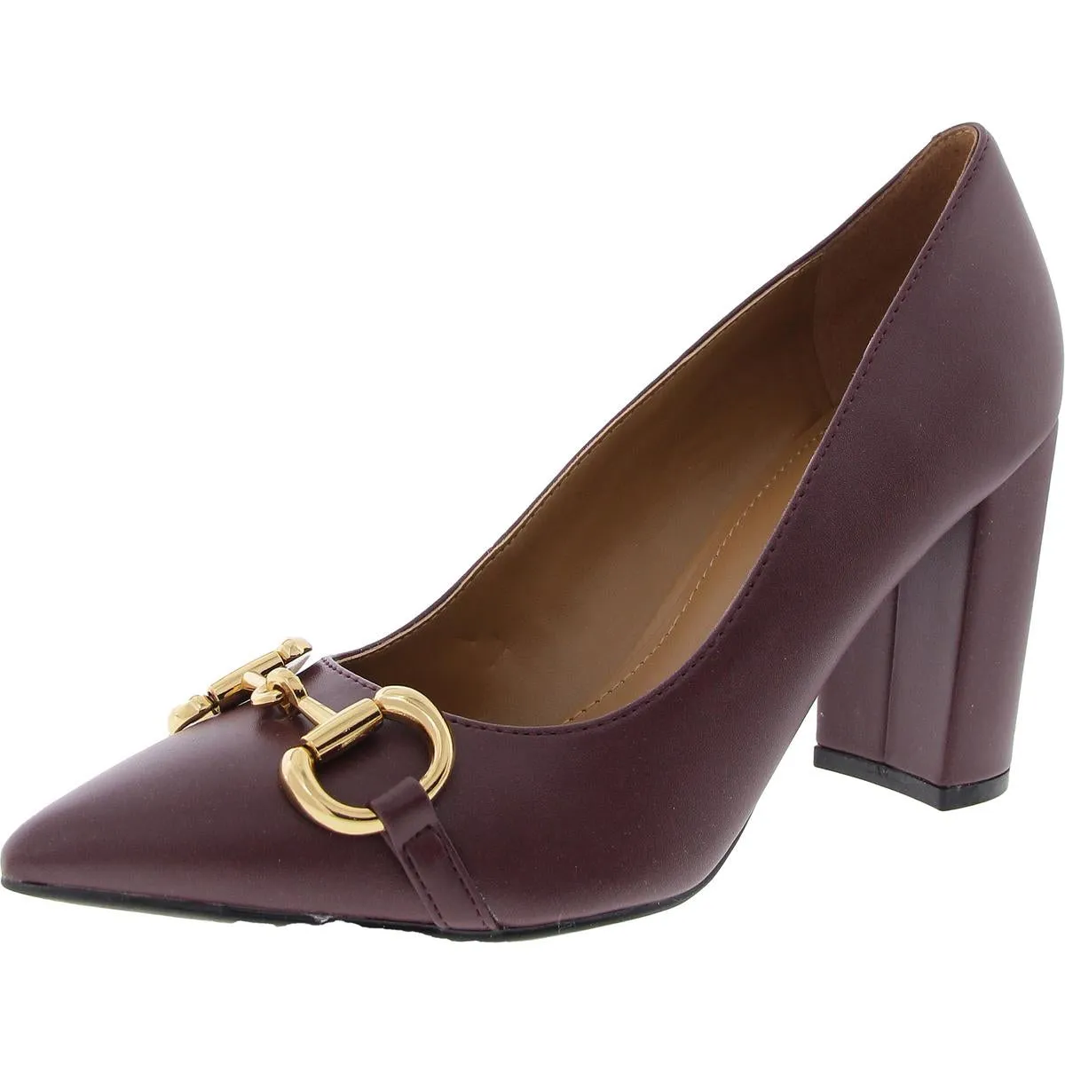 Gruff Womens Faux Leather Pointed Toe Pumps