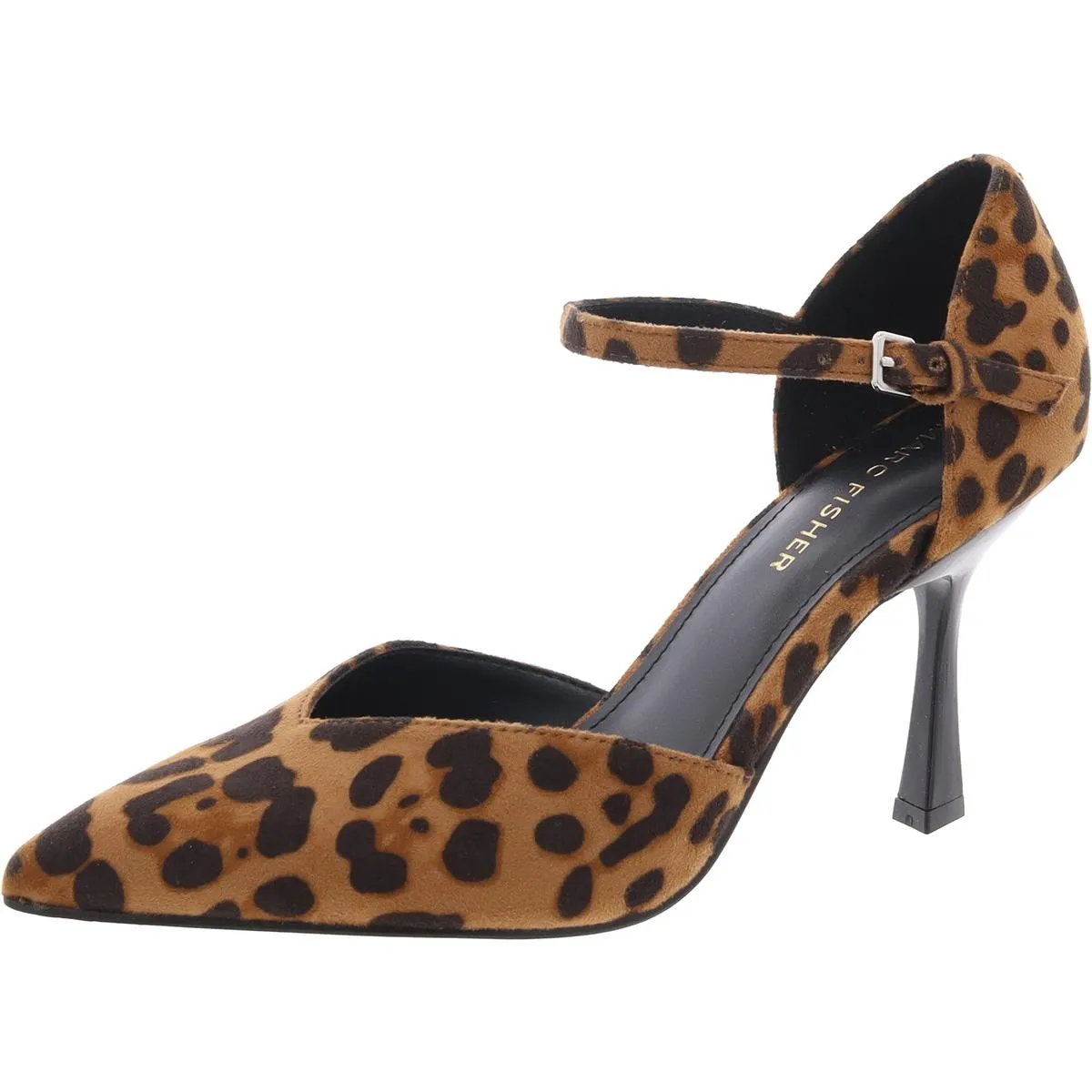 Haben  Womens Animal Print Faux Suede Ankle Strap