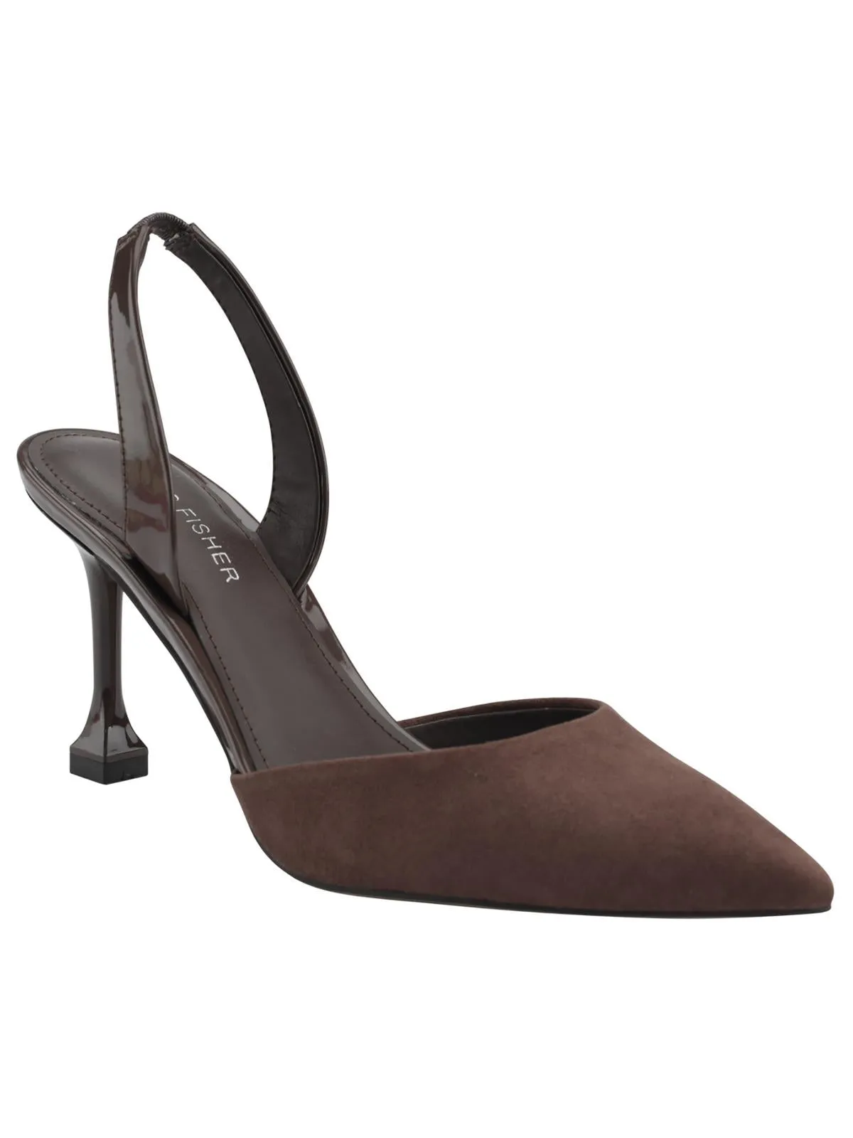 Hadya 2 Womens Faux Leather Pointed Toe Slingback Heels