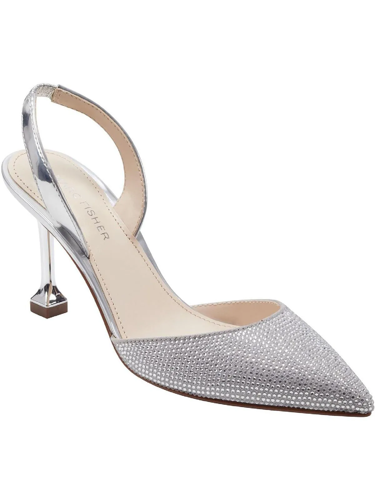 Hadya 2 Womens Faux Leather Pointed Toe Slingback Heels