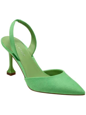 Hadya 2 Womens Faux Leather Pointed Toe Slingback Heels