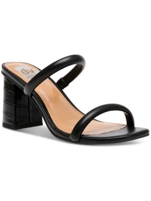 Halsty Womens Faux Leather Open Toe Pumps