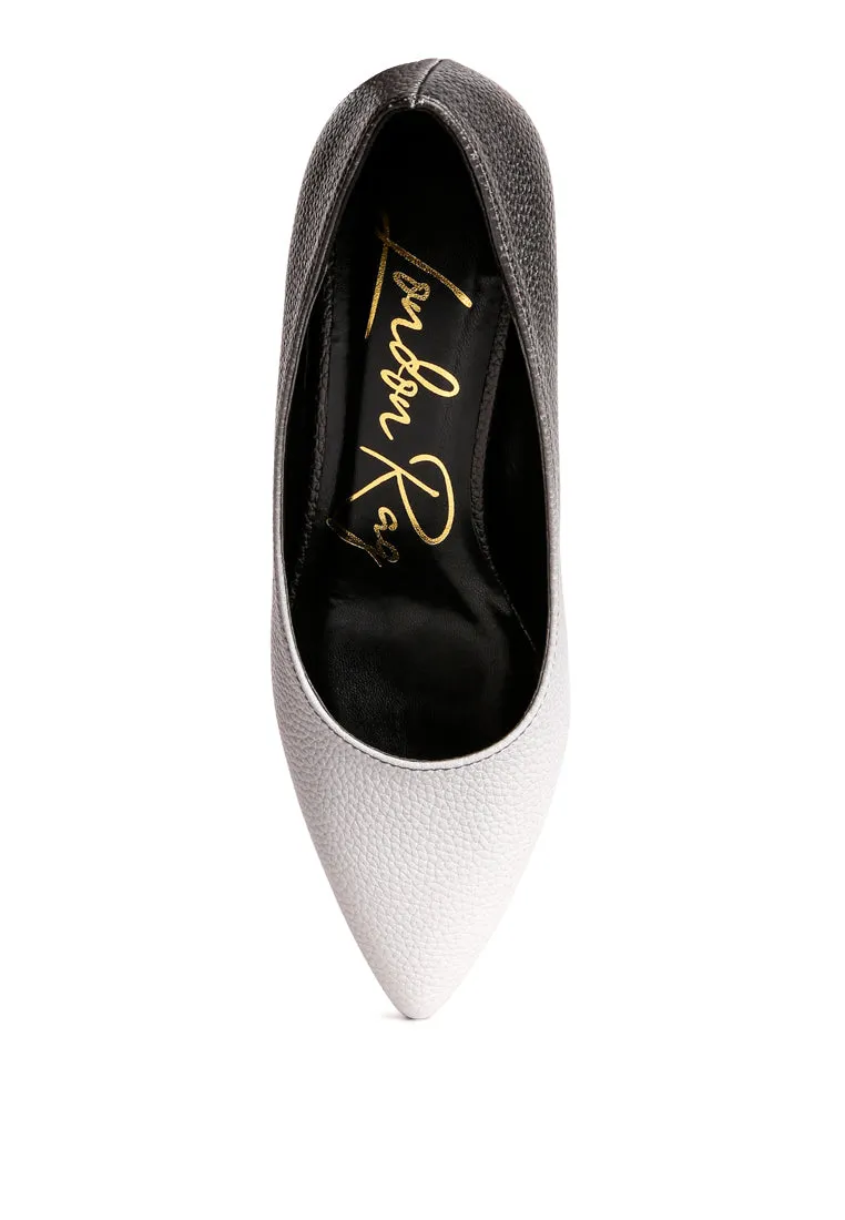 harlow metallic accent block heel pumps