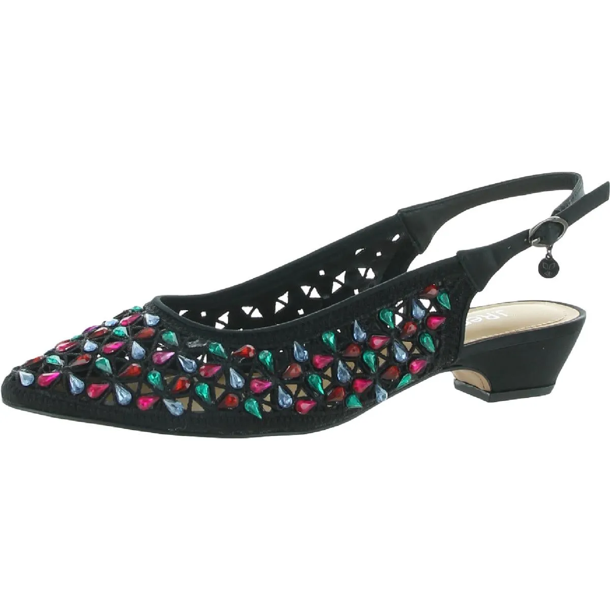 Hasini Womens Embellished Evening Slingback Heels