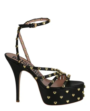 Heart Studded Platform Heels