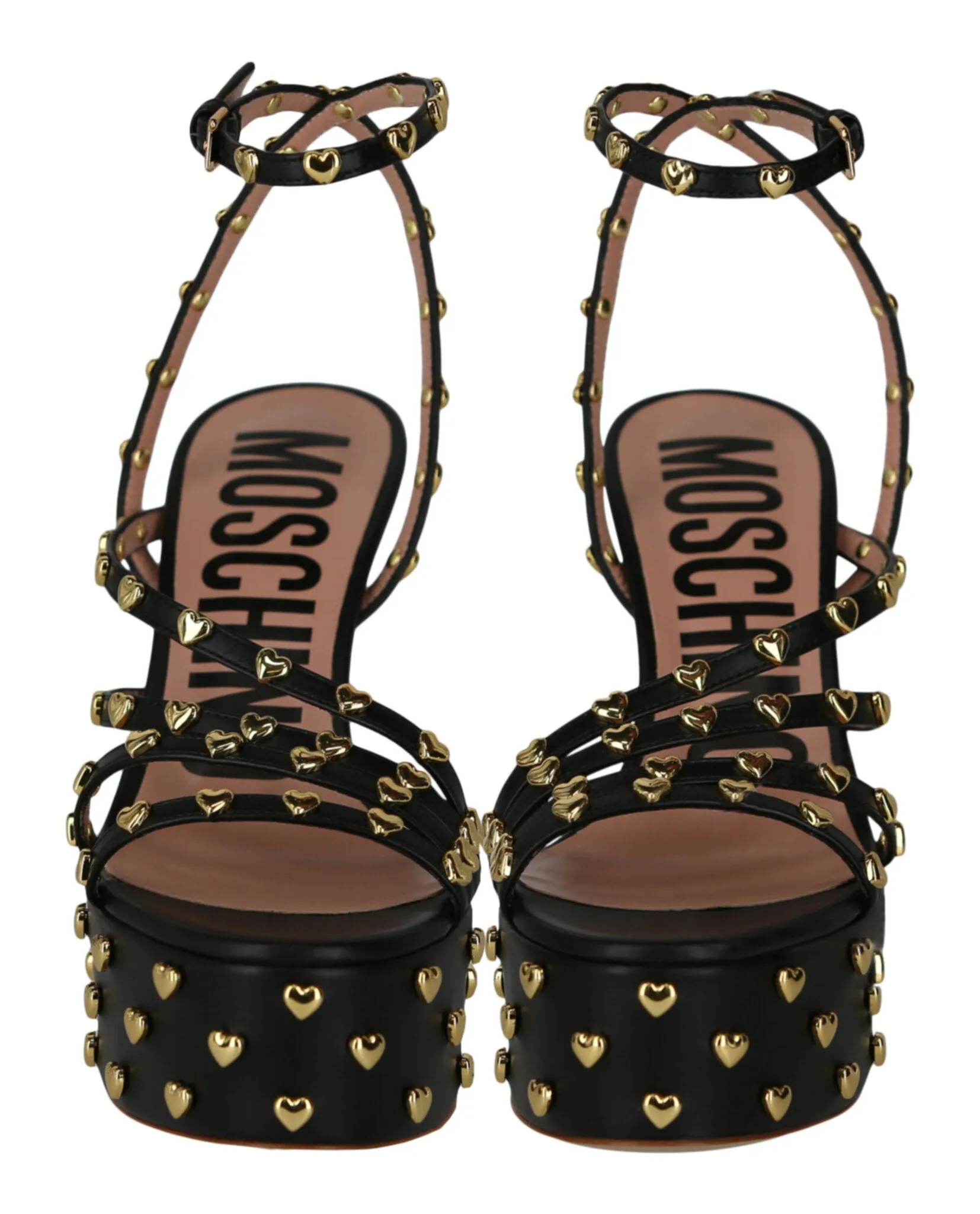 Heart Studded Platform Heels